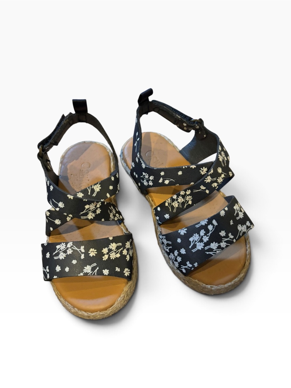 OshKosh B'gosh Black Floral Girls' Espadrille Sandal